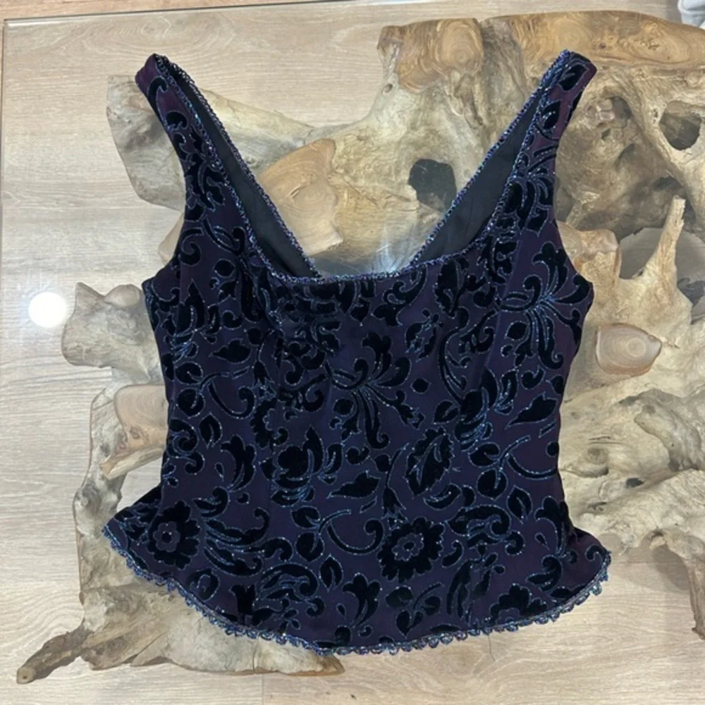 Vintage Cache beaded textured tank top - Picture 1 of 4